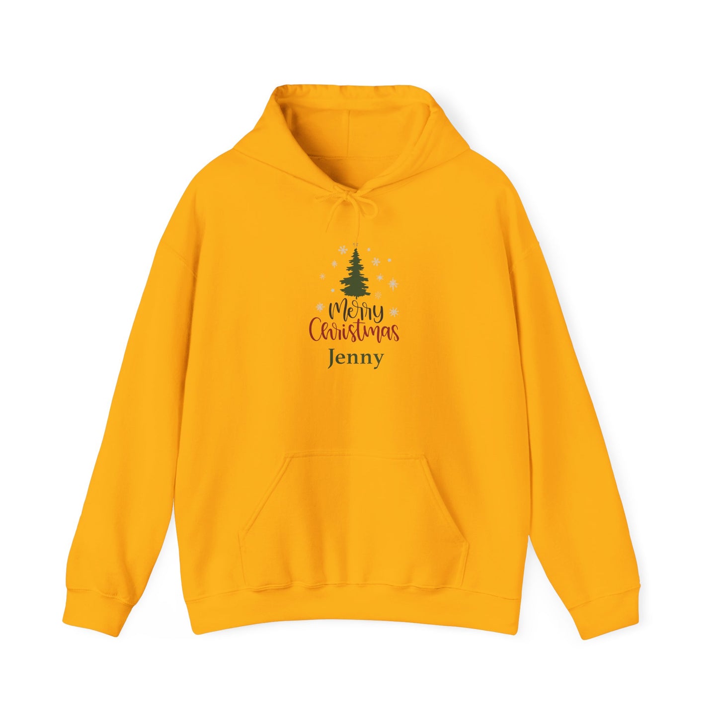 Unisex Heavy Blend Hooded Sweatshirt Christmas Design 2024 - Merry Christmas Tree with Custom Name