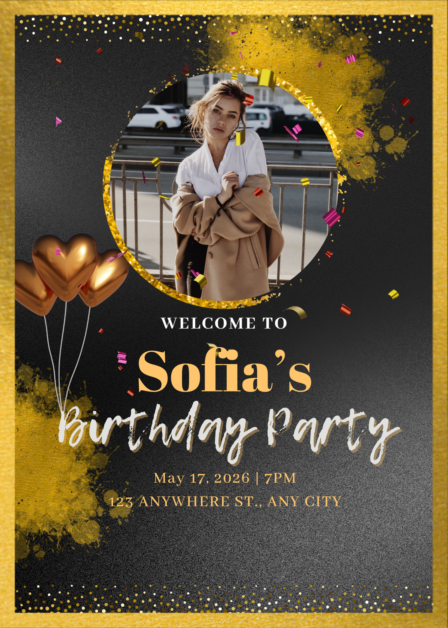 Birthday Invitation Card Digital Template 1
