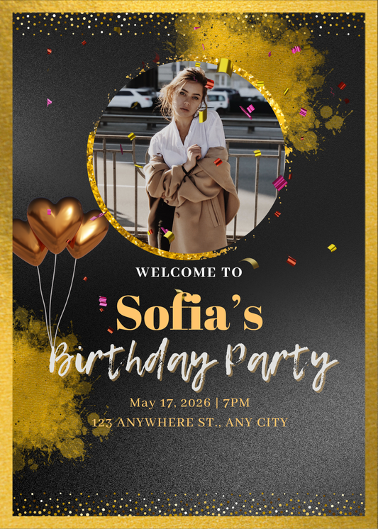 Birthday Invitation Card Digital Template 1