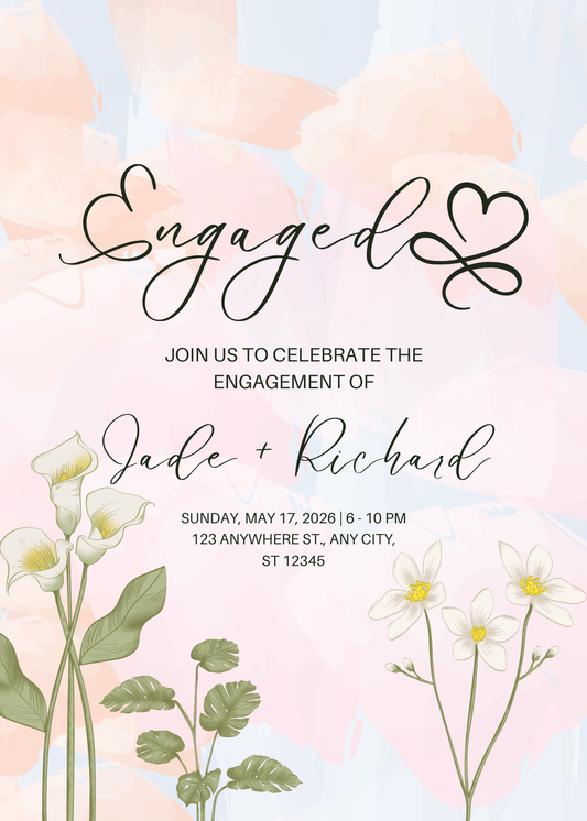 Engagement Invitation Card Digital Template 1