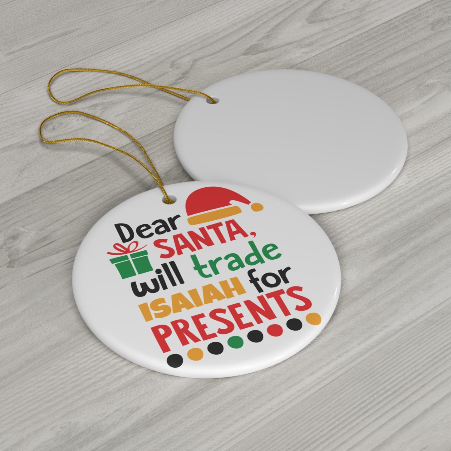 Ceramic Ornament - Dear Santa