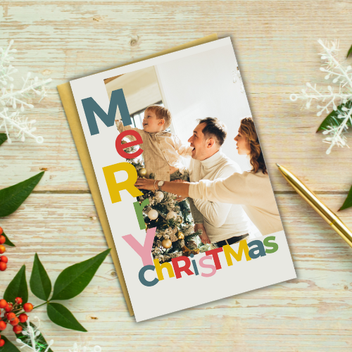 Christmas Card Custom Photo Digital Template 4