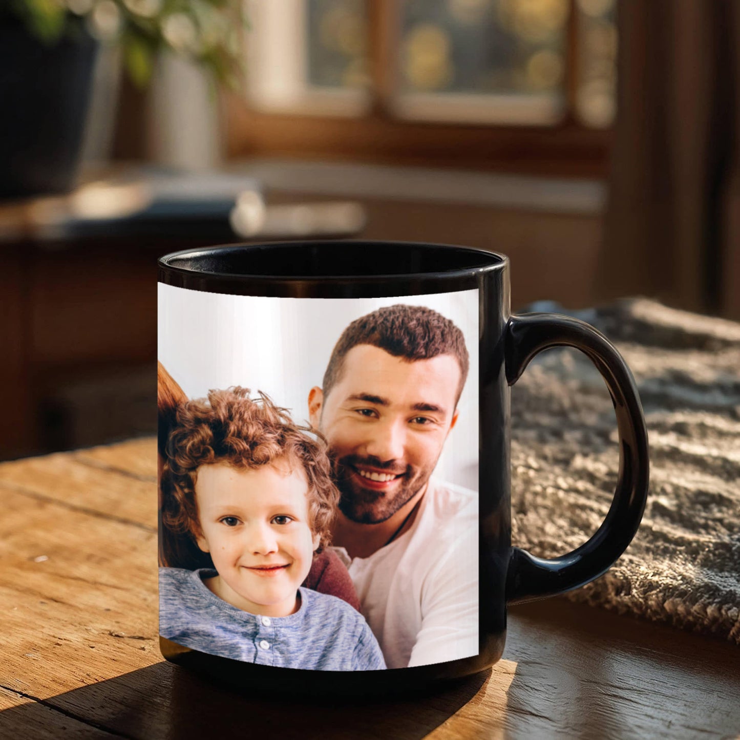 Personalized Upload Your Design Black Ceramic Mug