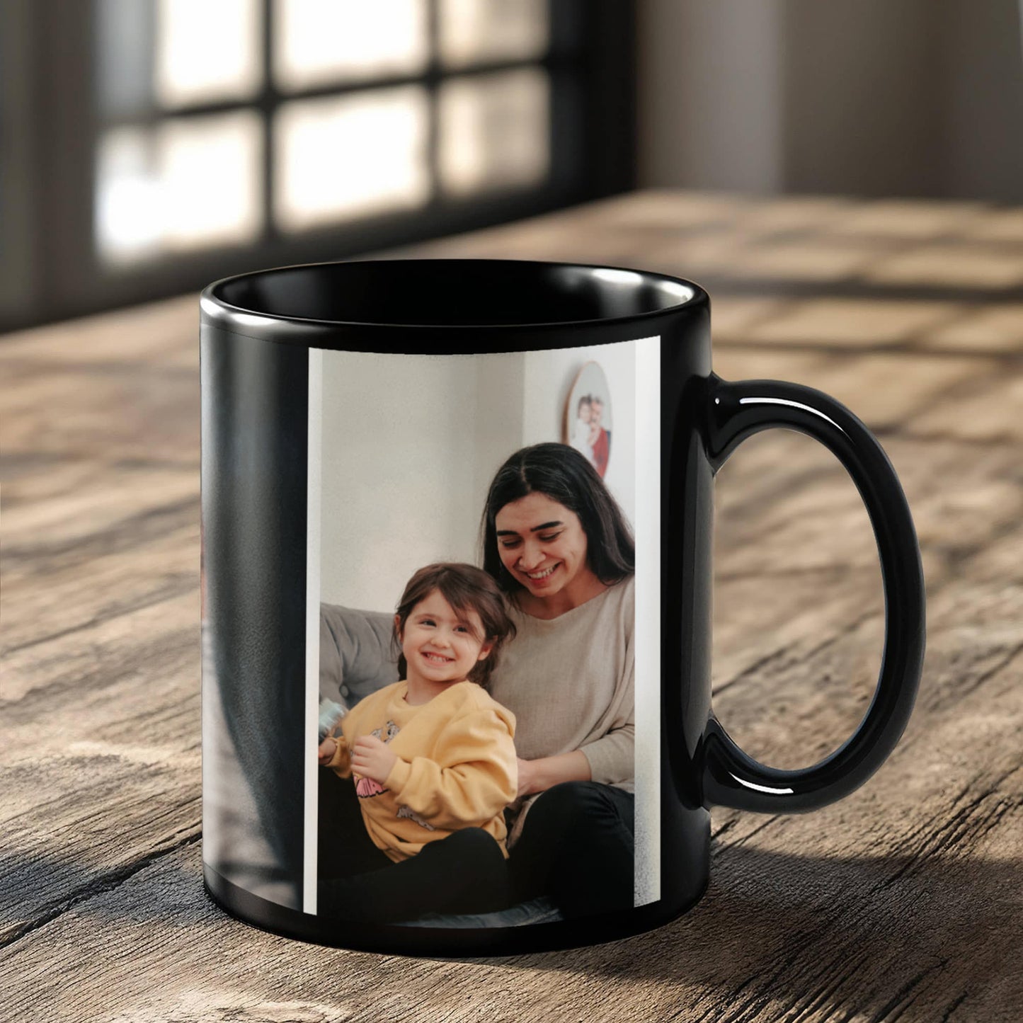 Personalized Upload Your Design Black Ceramic Mug