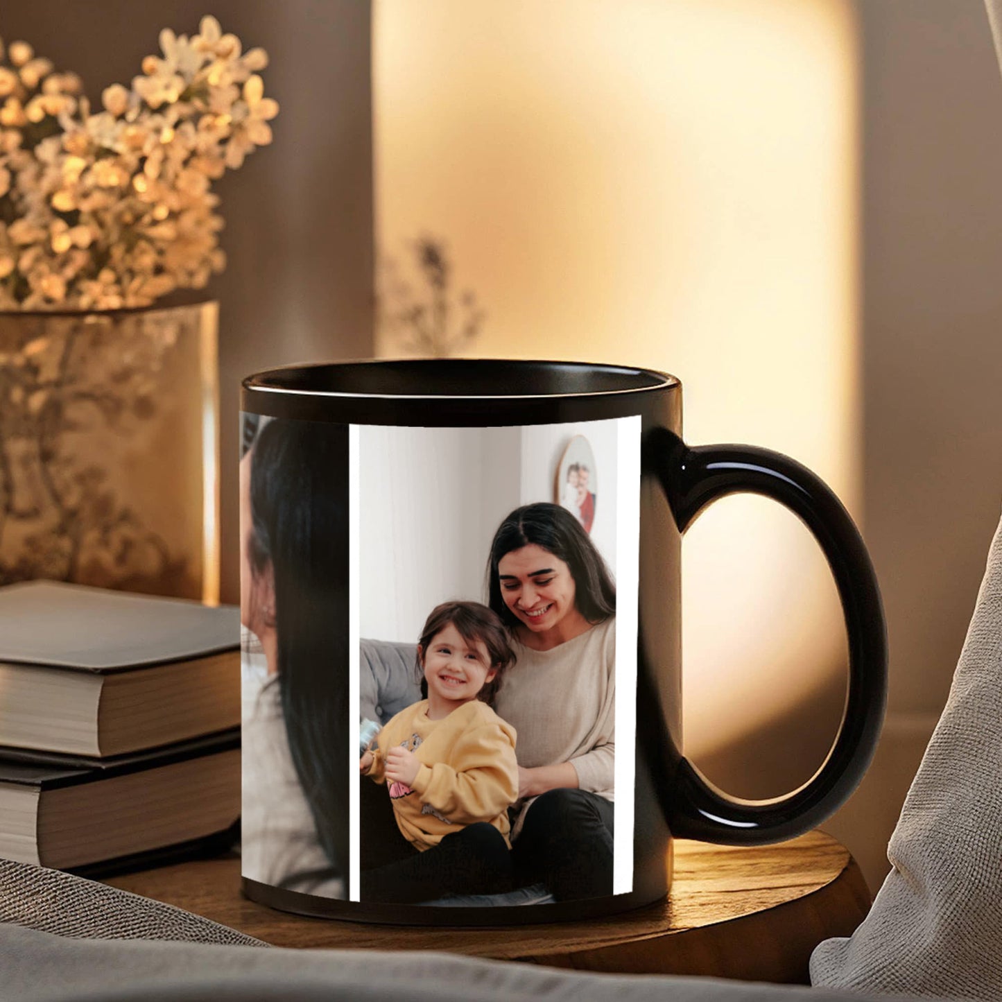 Personalized Upload Your Design Black Ceramic Mug