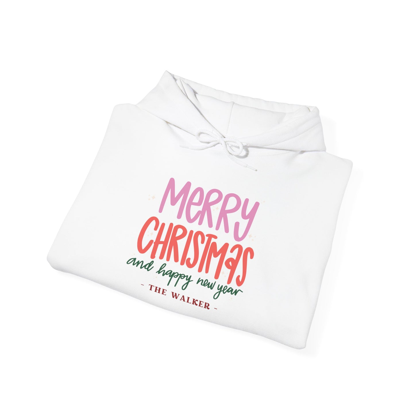 Unisex Heavy Blend Hooded Sweatshirt Merry Christmas And Happy New Year Christmas 2024 with Custom Name