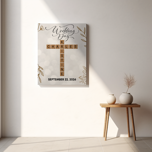 CANVAS 24x36 CUSTOM WEDDING CROSSWORD