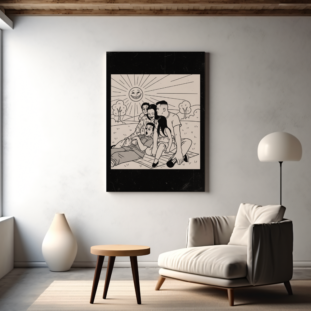 CANVAS 24x36 UPLOAD PORTRAIT (B&W Comic Style)