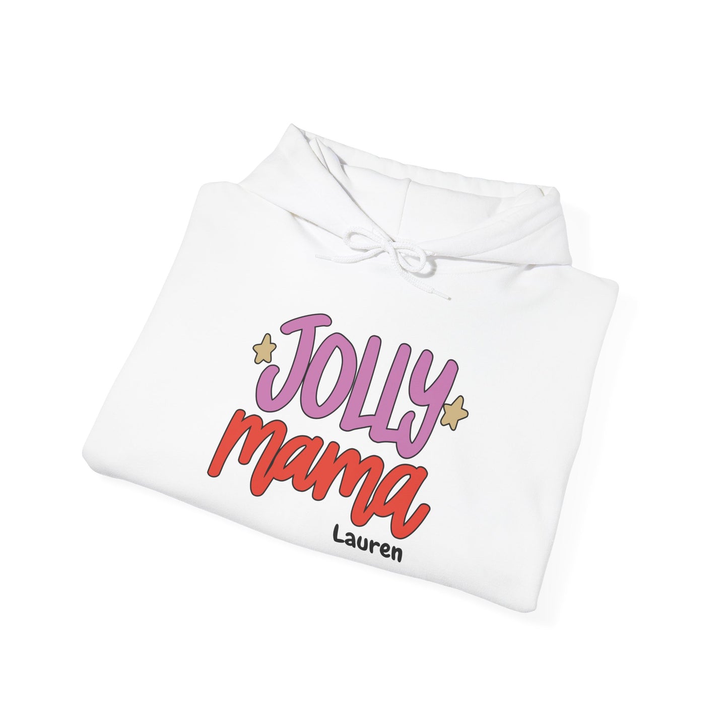 Unisex Heavy Blend Hooded Sweatshirt Jolly Mama Christmas 2024 with Custom Name