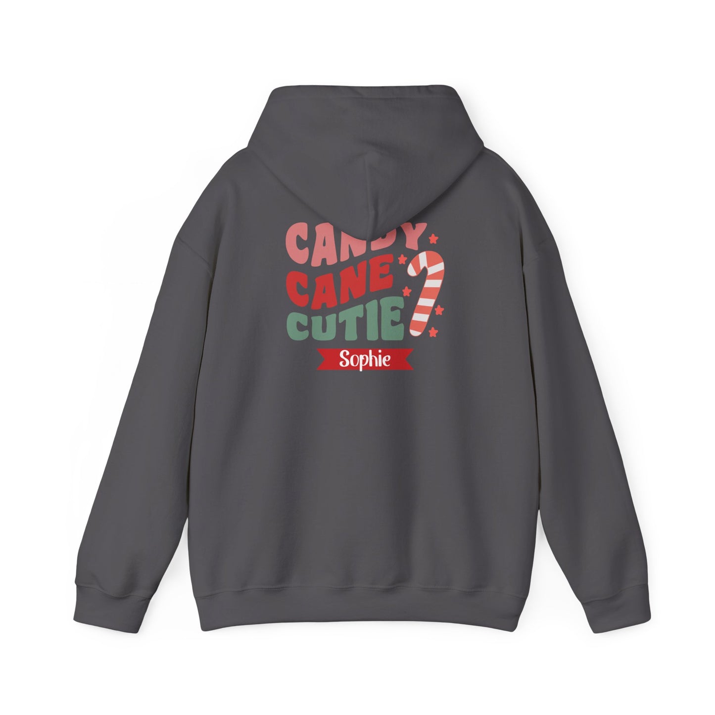 Unisex Heavy Blend Hooded Sweatshirt Candy Cane Cutie Christmas 2024 with Custom Name