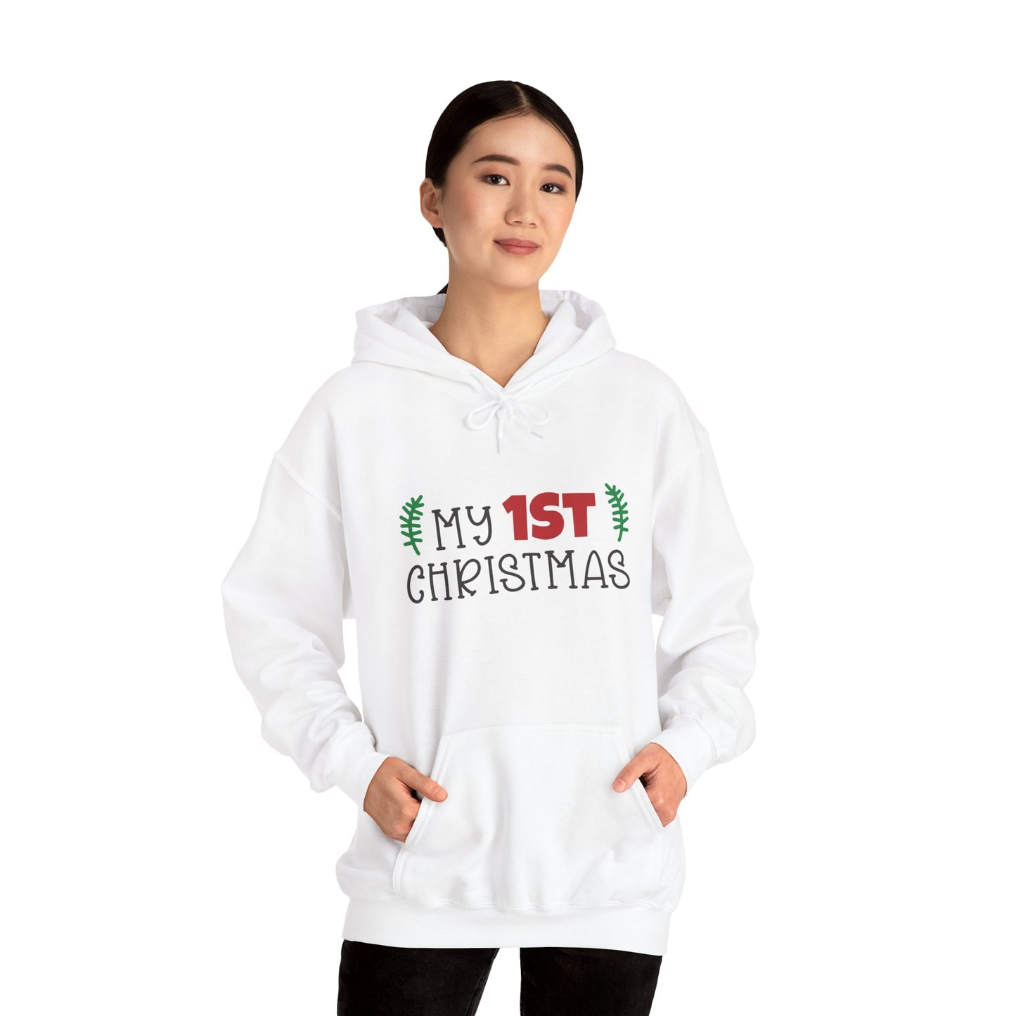 Unisex Heavy Blend Hooded Sweatshirt Christmas Design 2024 - My # Christmas 1 with Custom Name