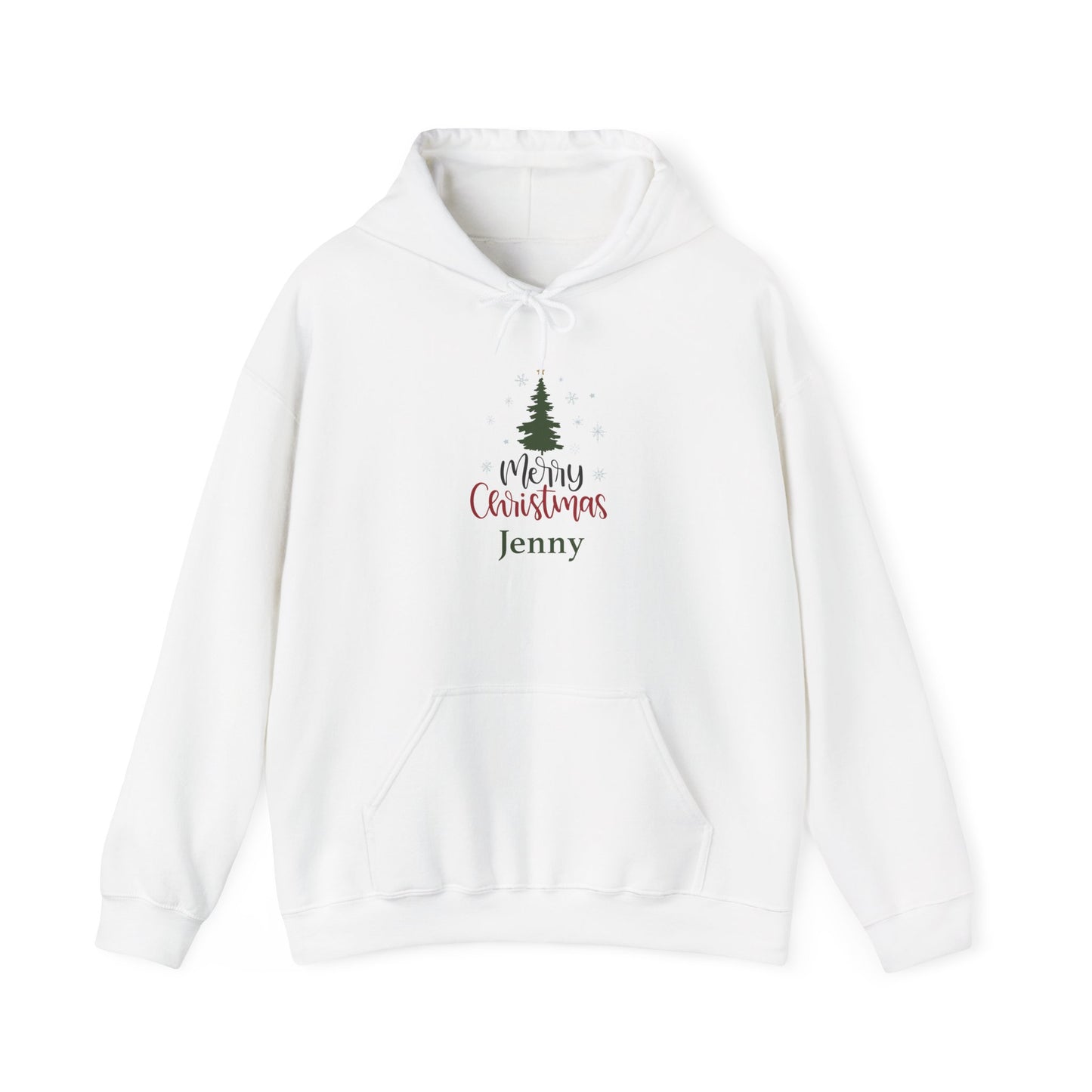 Unisex Heavy Blend Hooded Sweatshirt Christmas Design 2024 - Merry Christmas Tree with Custom Name