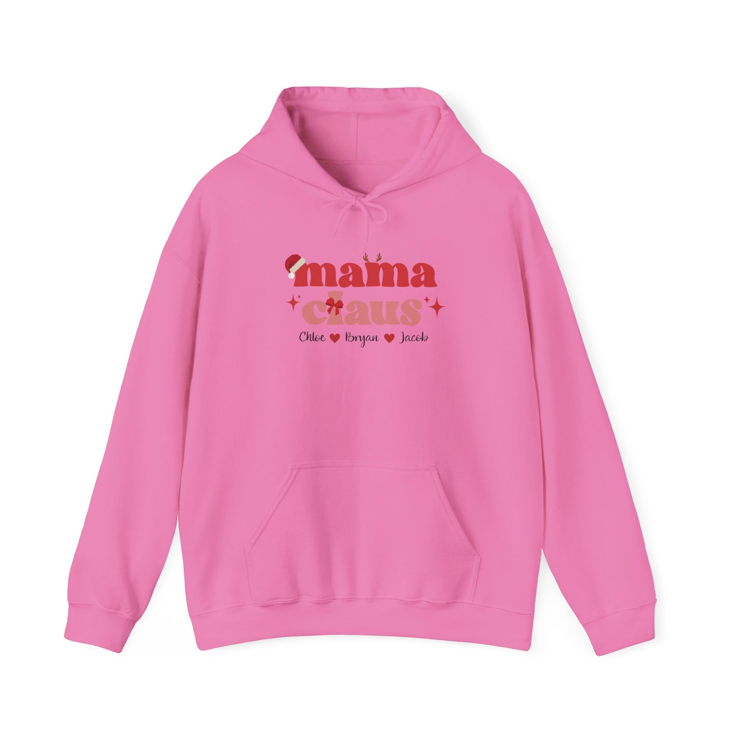 Unisex Heavy Blend Hooded Sweatshirt Mama Claus Christmas 2024 with Custom Name