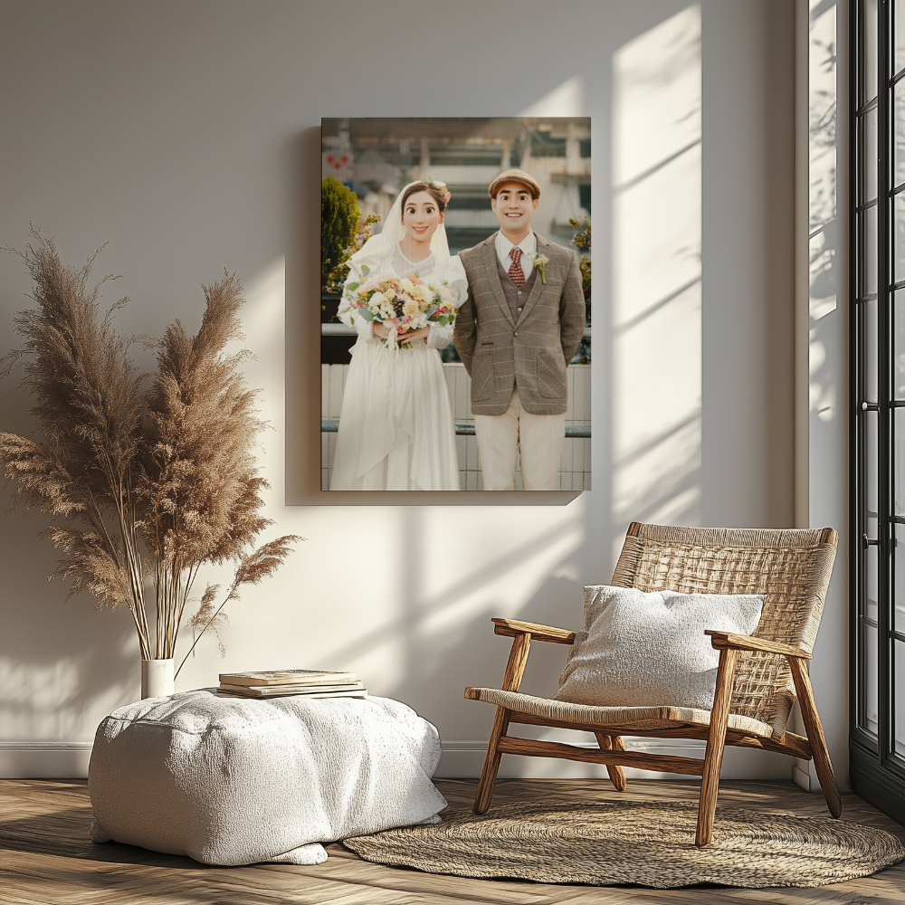 CANVAS 24x36 UPLOAD PORTRAIT (Playful Cartoon Style)