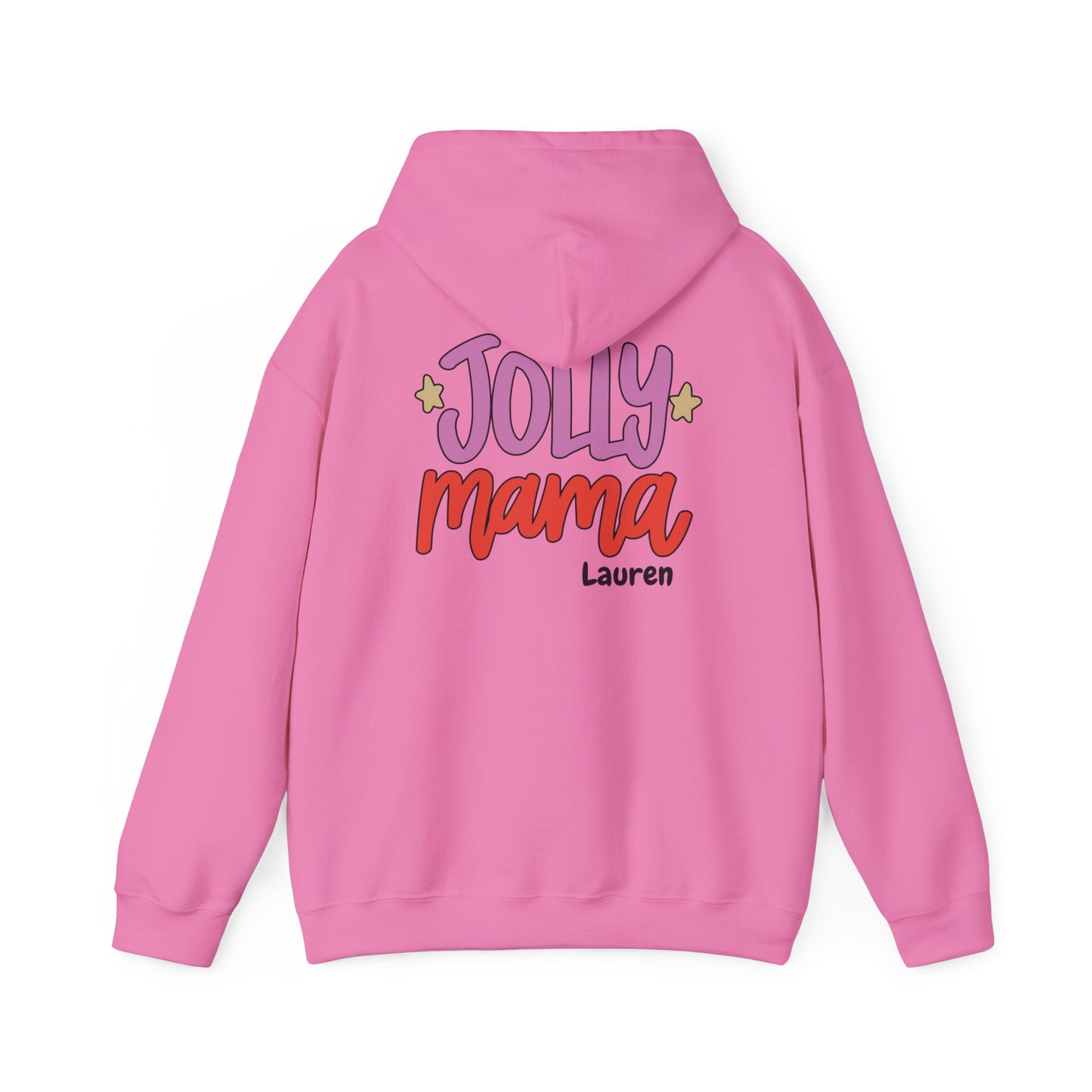 Unisex Heavy Blend Hooded Sweatshirt Jolly Mama Christmas 2024 with Custom Name