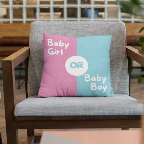 Pillow Gender Reveal Design 2