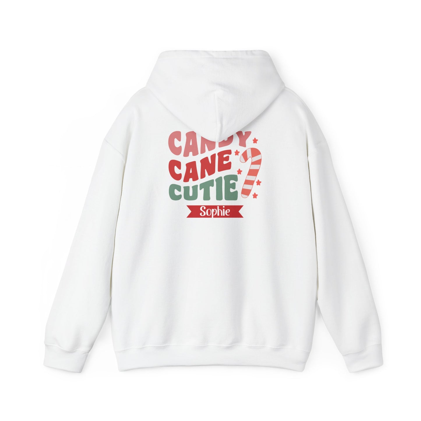 Unisex Heavy Blend Hooded Sweatshirt Candy Cane Cutie Christmas 2024 with Custom Name