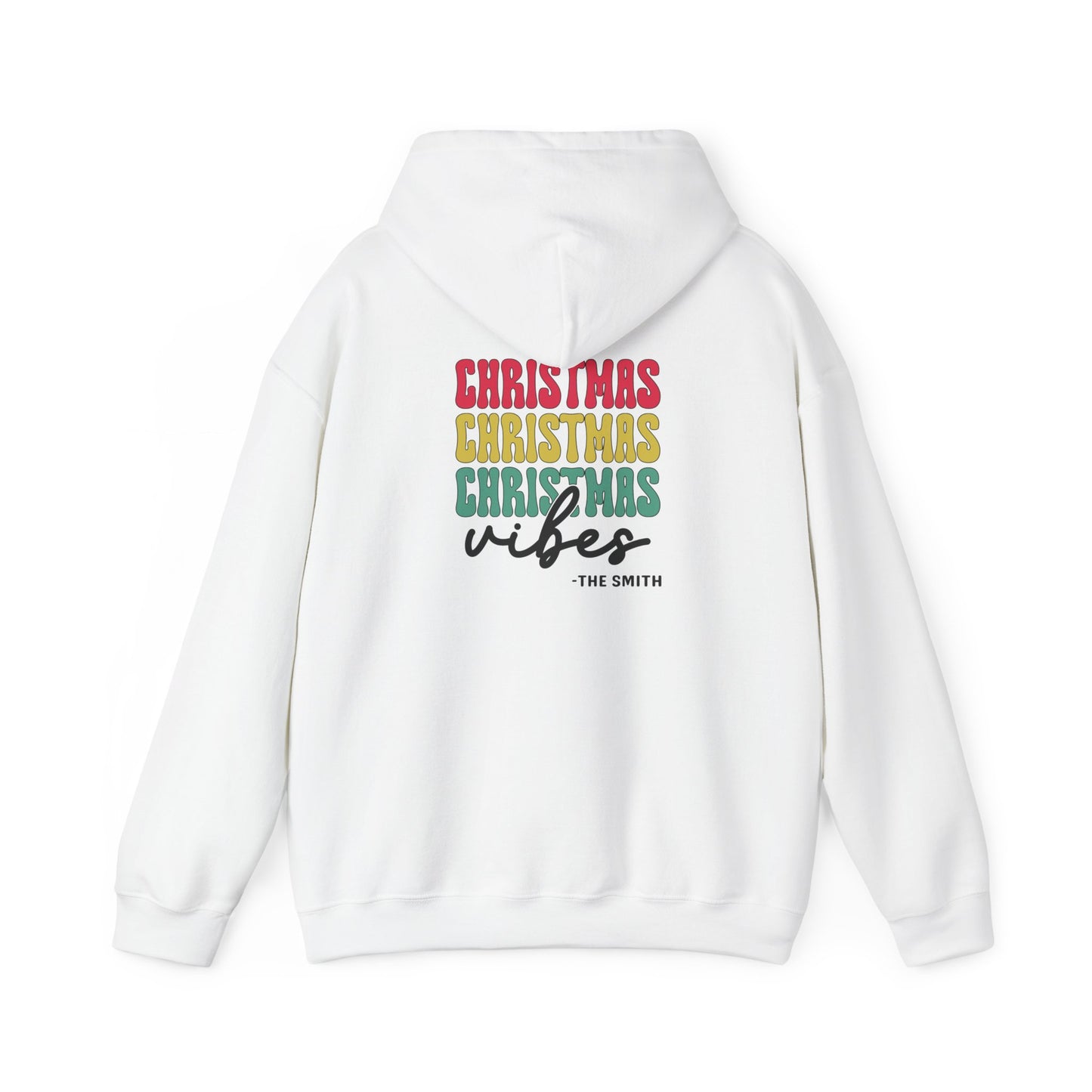 Unisex Heavy Blend Hooded Sweatshirt Christmas Vibes Christmas 2024 with Custom Name