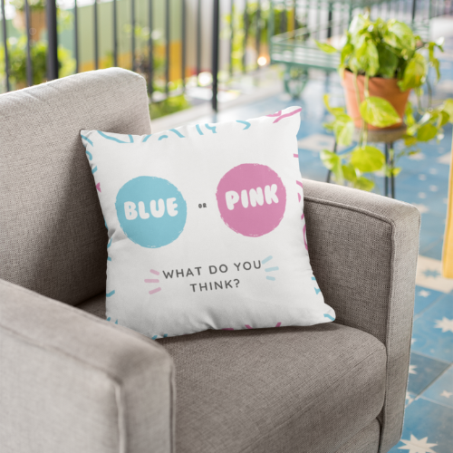 Pillow Gender Reveal Design 3