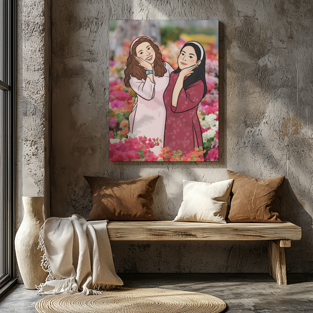 CANVAS 24x36 UPLOAD PORTRAIT (Retro Cartoon Style)