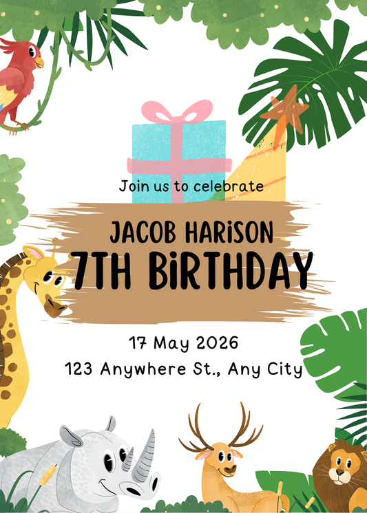 Birthday Invitation Card Digital Template 3