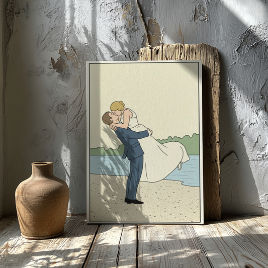 CANVAS 24x36 UPLOAD PORTRAIT (Cute Retro Cartoon Style)