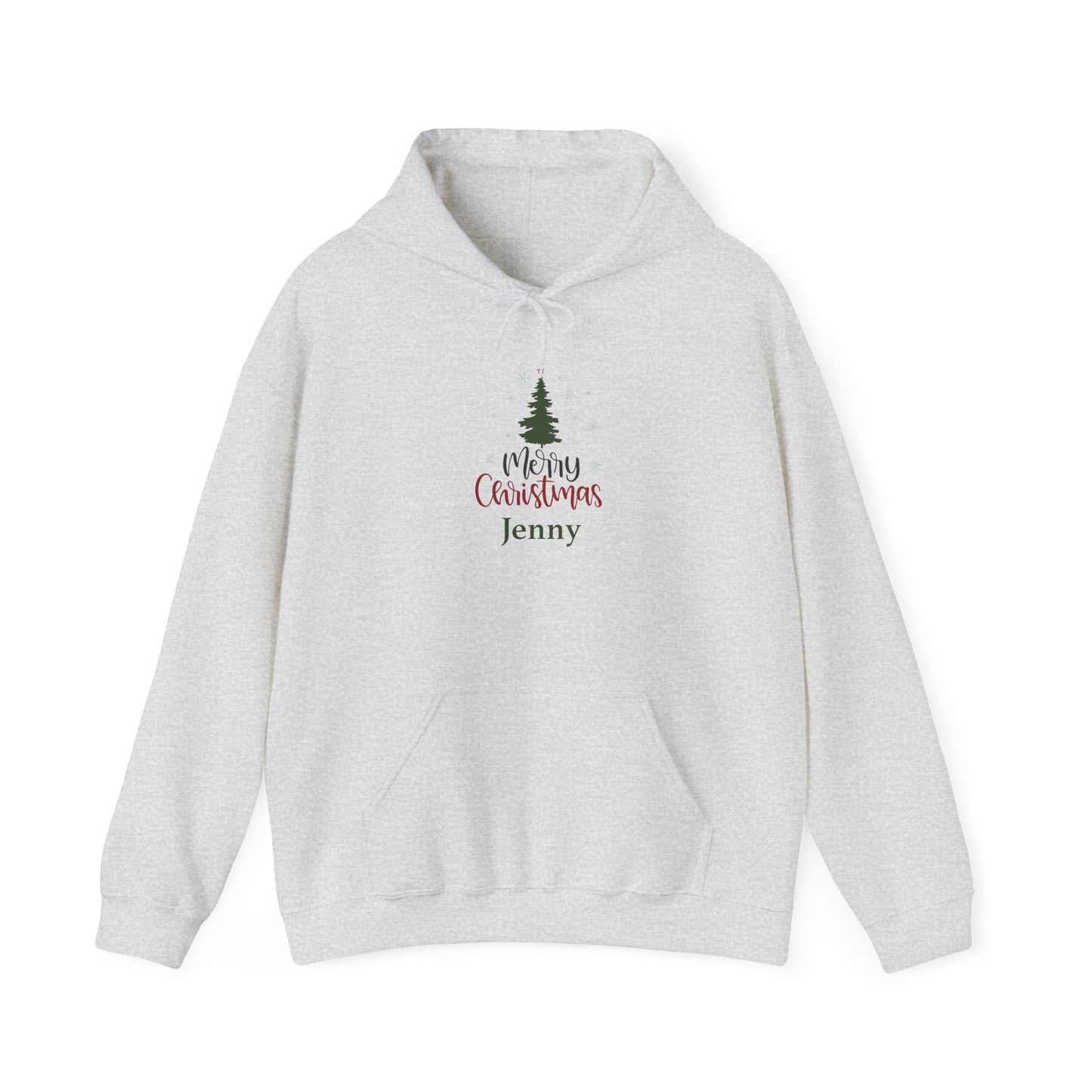 Unisex Heavy Blend Hooded Sweatshirt Christmas Design 2024 - Merry Christmas Tree with Custom Name