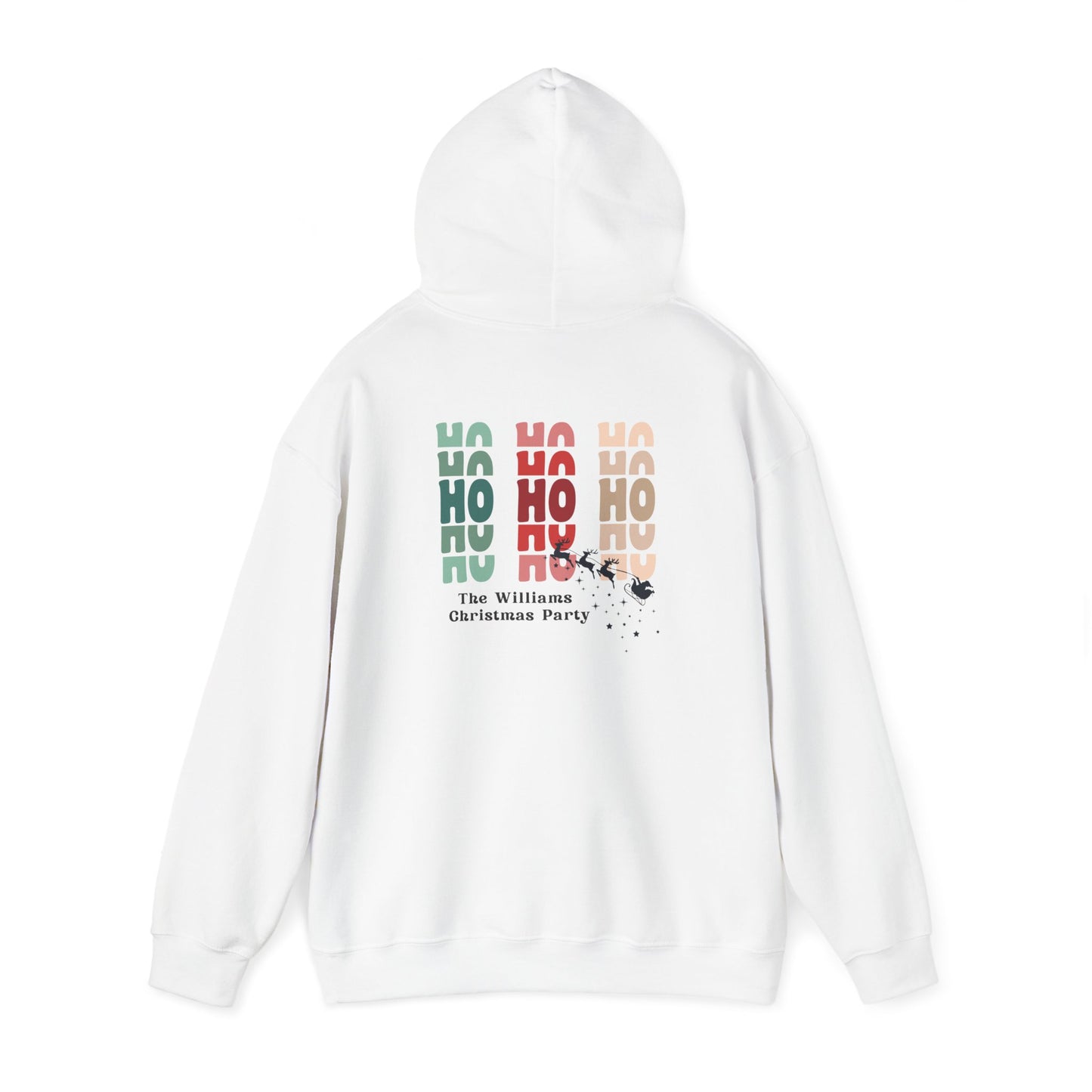 Unisex Heavy Blend Hooded Sweatshirt HO HO HO Christmas 2024 with Custom Name