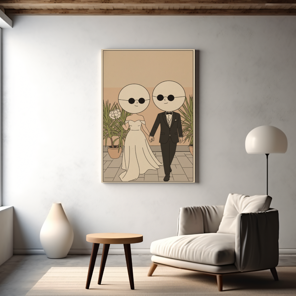 CANVAS 24x36 UPLOAD PORTRAIT (Cute Retro Cartoon Style)