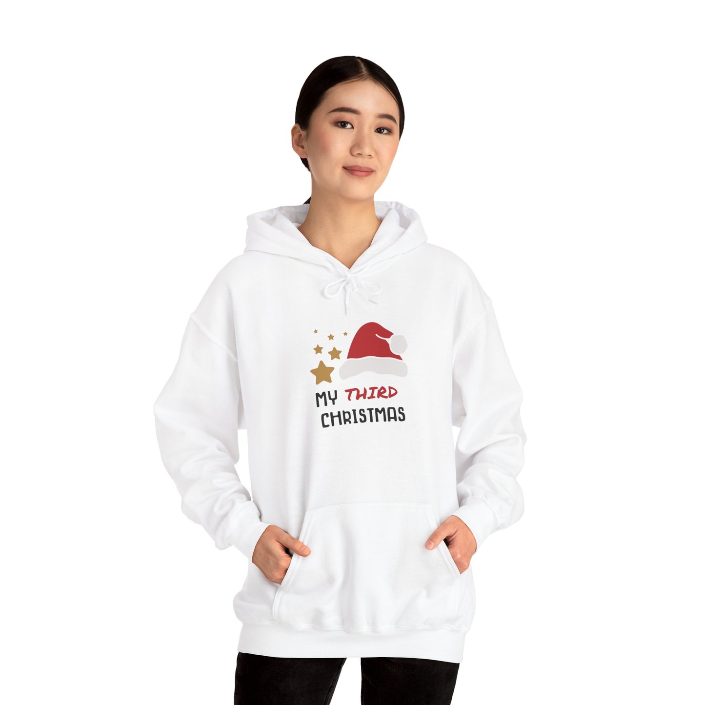 Unisex Heavy Blend Hooded Sweatshirt Christmas Design 2024 - My # Christmas 2 with Custom Name