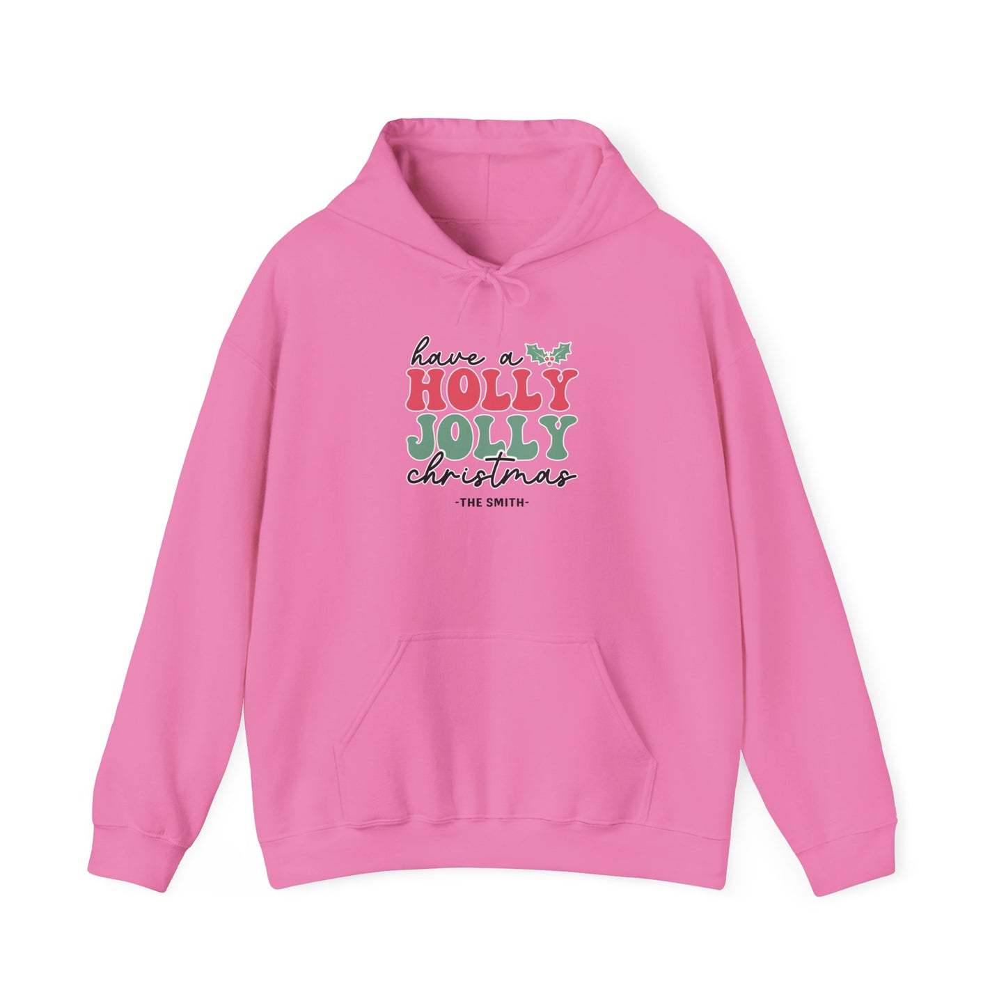 Unisex Heavy Blend Hooded Sweatshirt Have a Holly Jolly Christmas 2024 with Custom Name