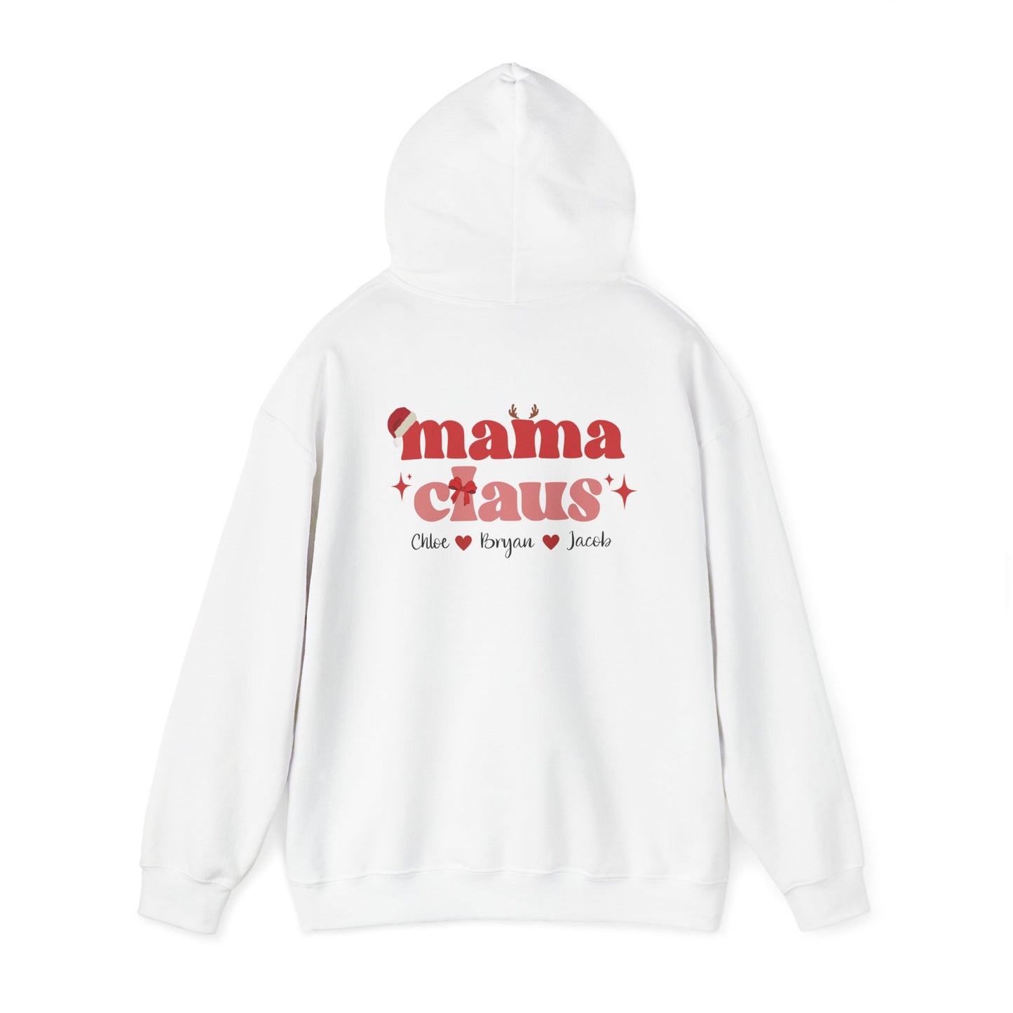 Unisex Heavy Blend Hooded Sweatshirt Mama Claus Christmas 2024 with Custom Name