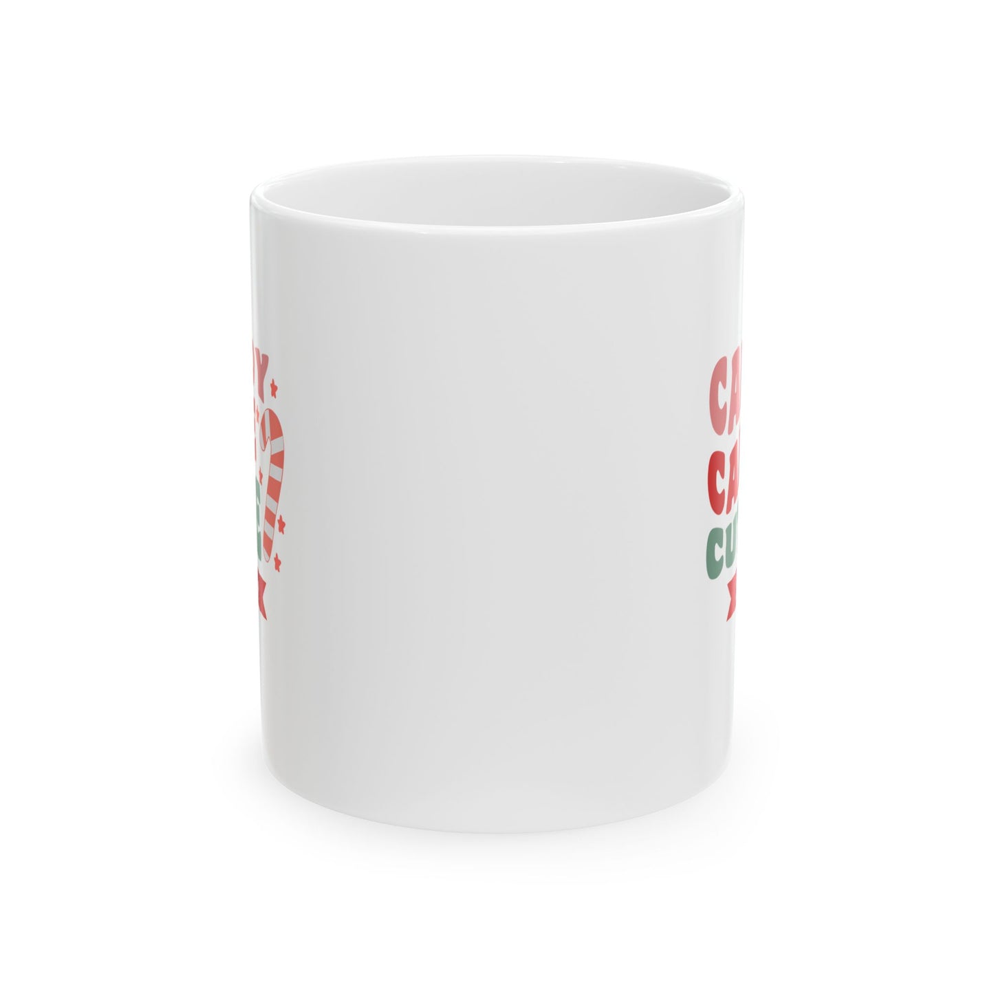 Ceramic Mug (11oz White) - Candy Cane Cutie Christmas 2024 with Custom Name