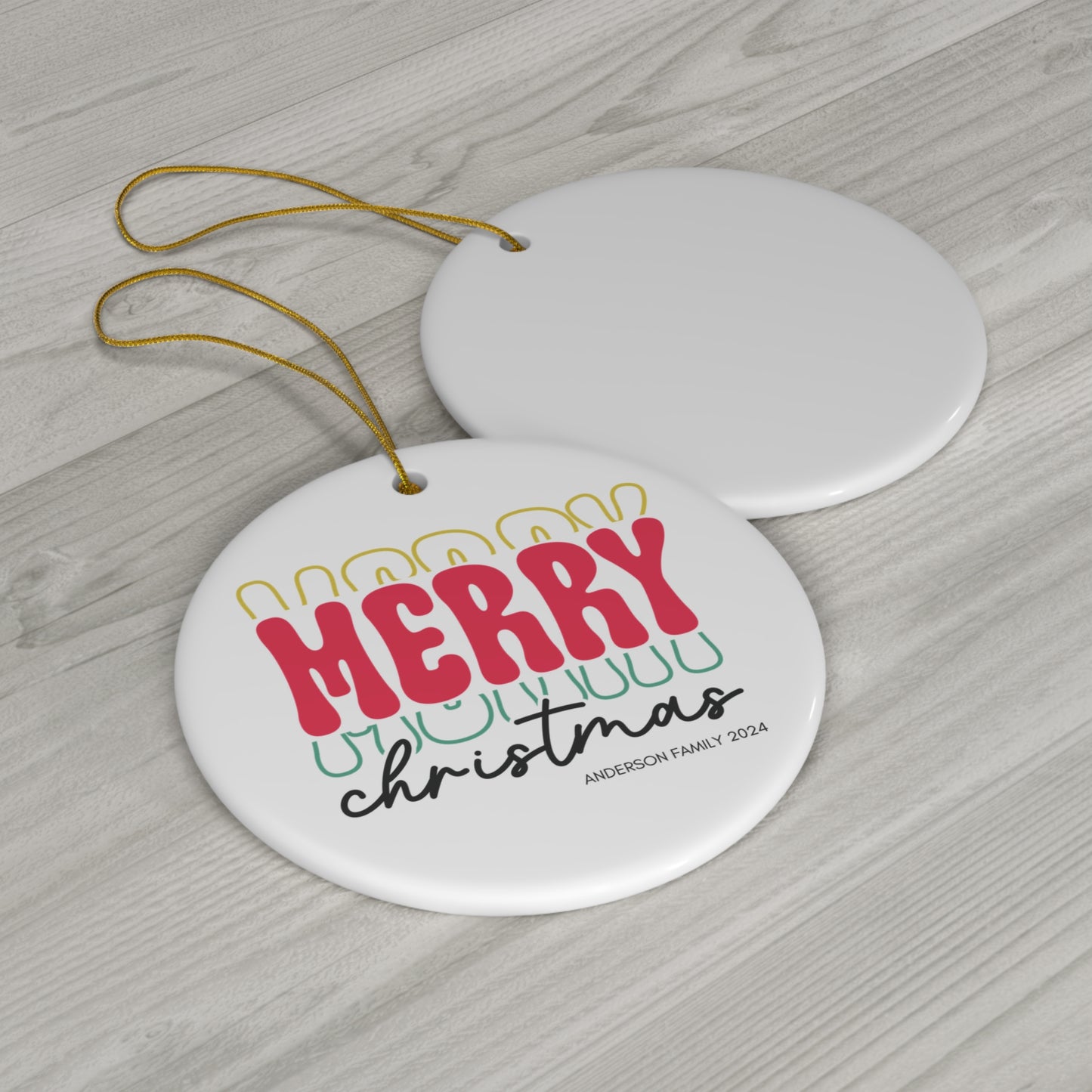 Ceramic Ornament - Merry Christmas 2024 with Custom Name