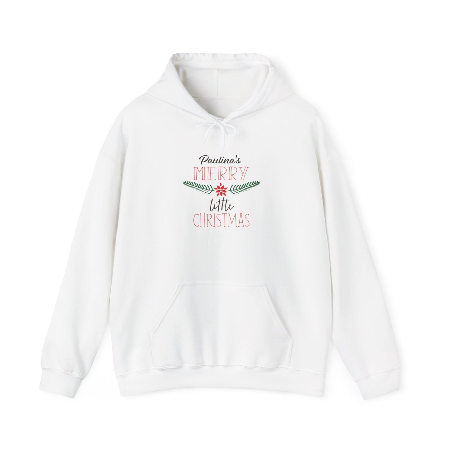 Unisex Heavy Blend Hooded Sweatshirt Christmas Design 2024 - Merry Little Christmas with Custom Name