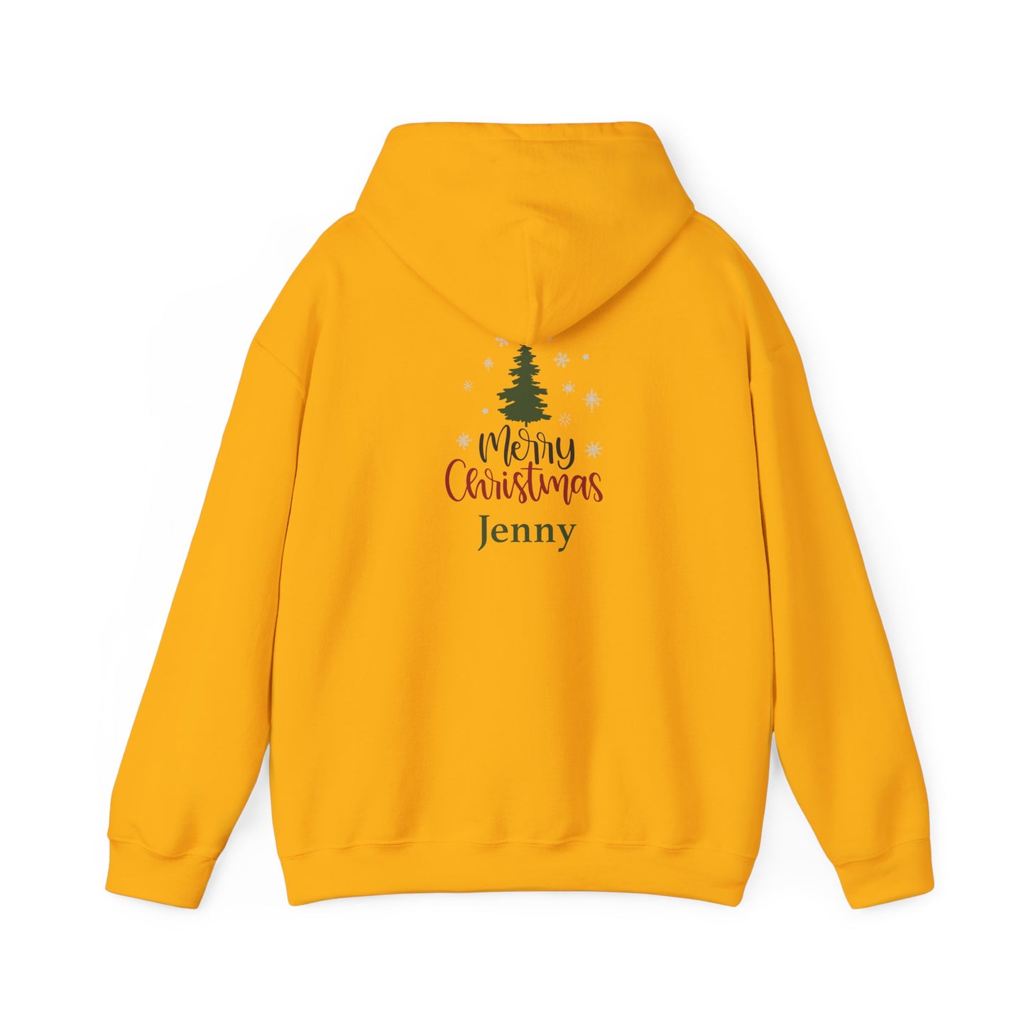 Unisex Heavy Blend Hooded Sweatshirt Christmas Design 2024 - Merry Christmas Tree with Custom Name