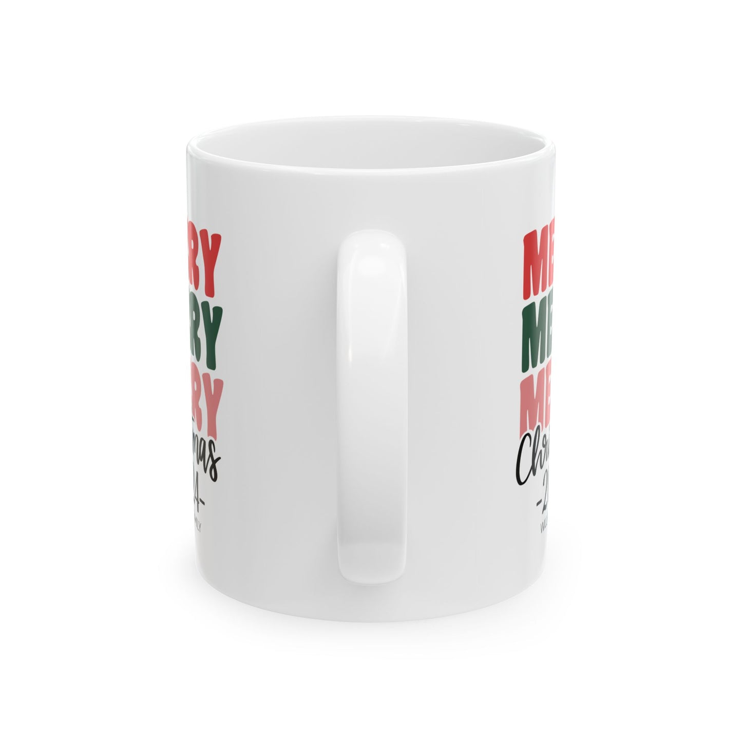 Ceramic Mug (11oz White) - Merry Christmas 2024 with Custom Name