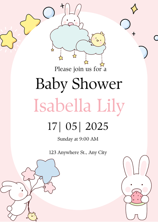 Baby Shower Invitation Card Digital Template 5