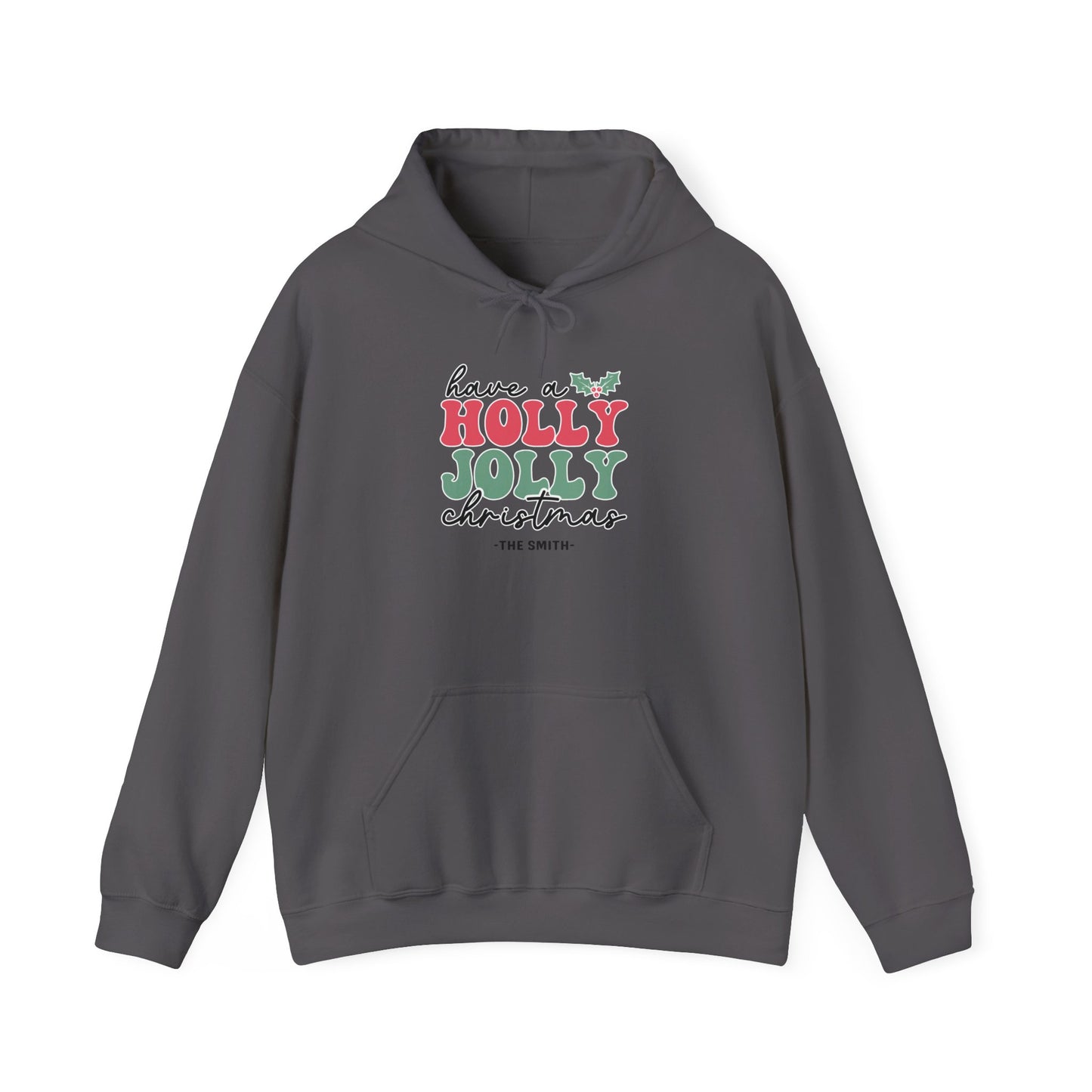 Unisex Heavy Blend Hooded Sweatshirt Have a Holly Jolly Christmas 2024 with Custom Name