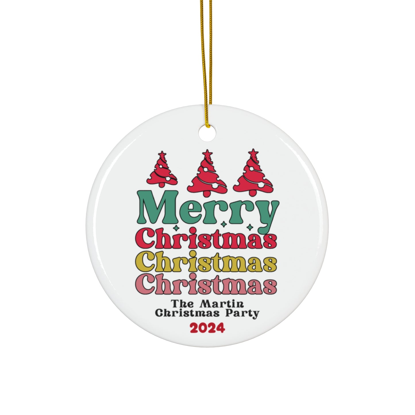 Ceramic Ornament - Merry Christmas 2024 with Custom Name