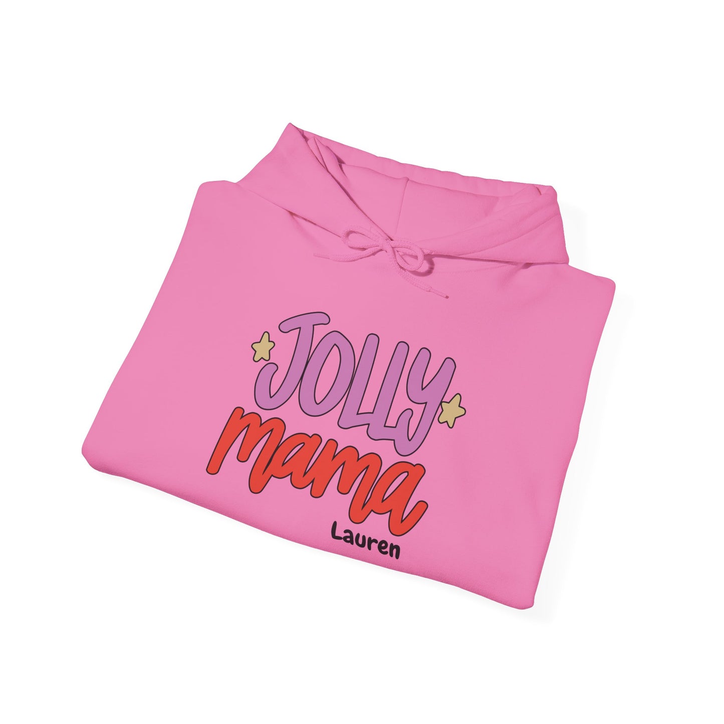 Unisex Heavy Blend Hooded Sweatshirt Jolly Mama Christmas 2024 with Custom Name