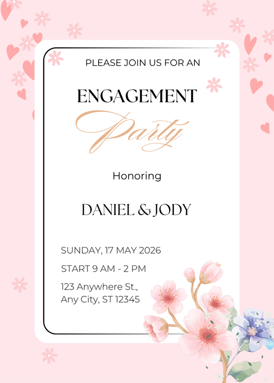 Engagement Invitation Card Digital Template 6