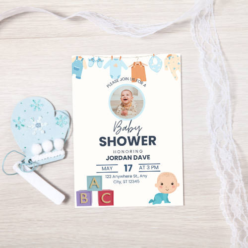 Baby Shower Invitation Card Digital Template 3