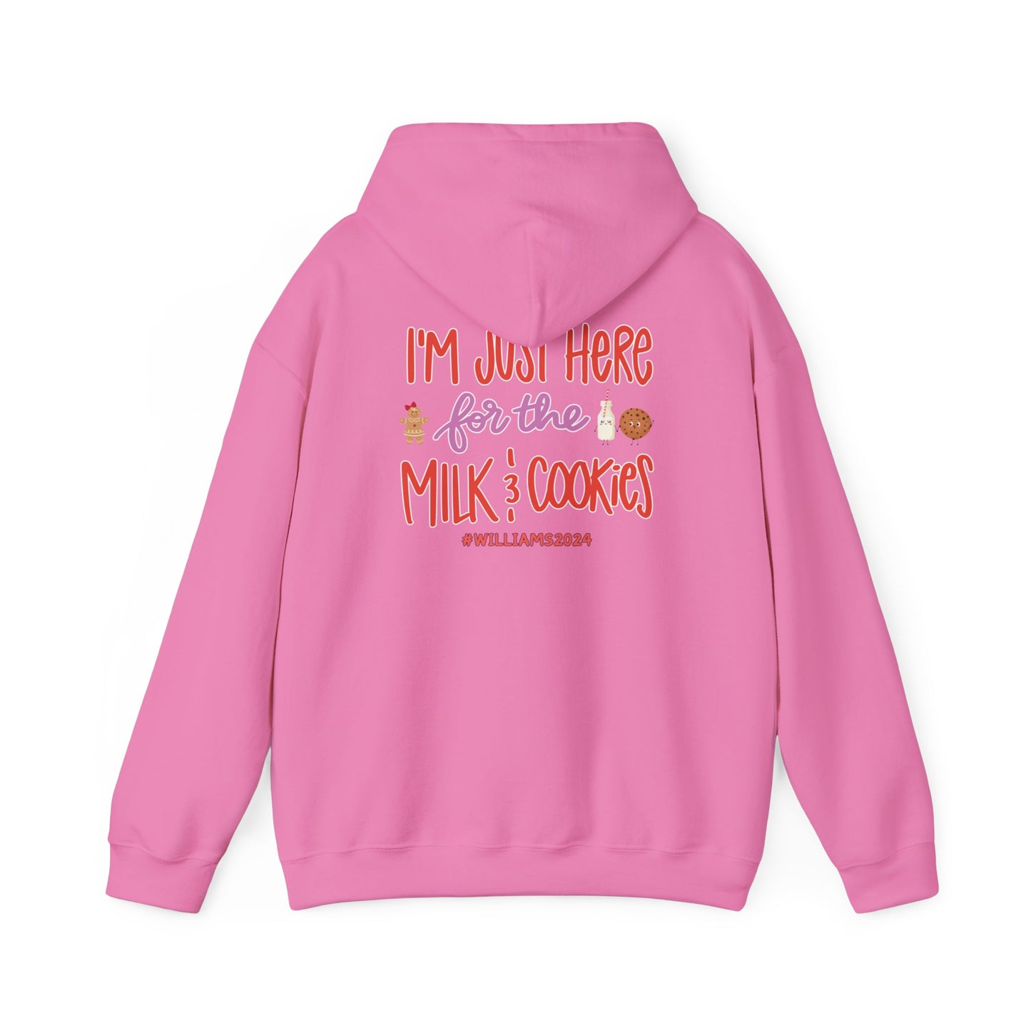 Unisex Heavy Blend Hooded Sweatshirt I'm just Here for the Milk & Cookies Christmas 2024 with Custom Name