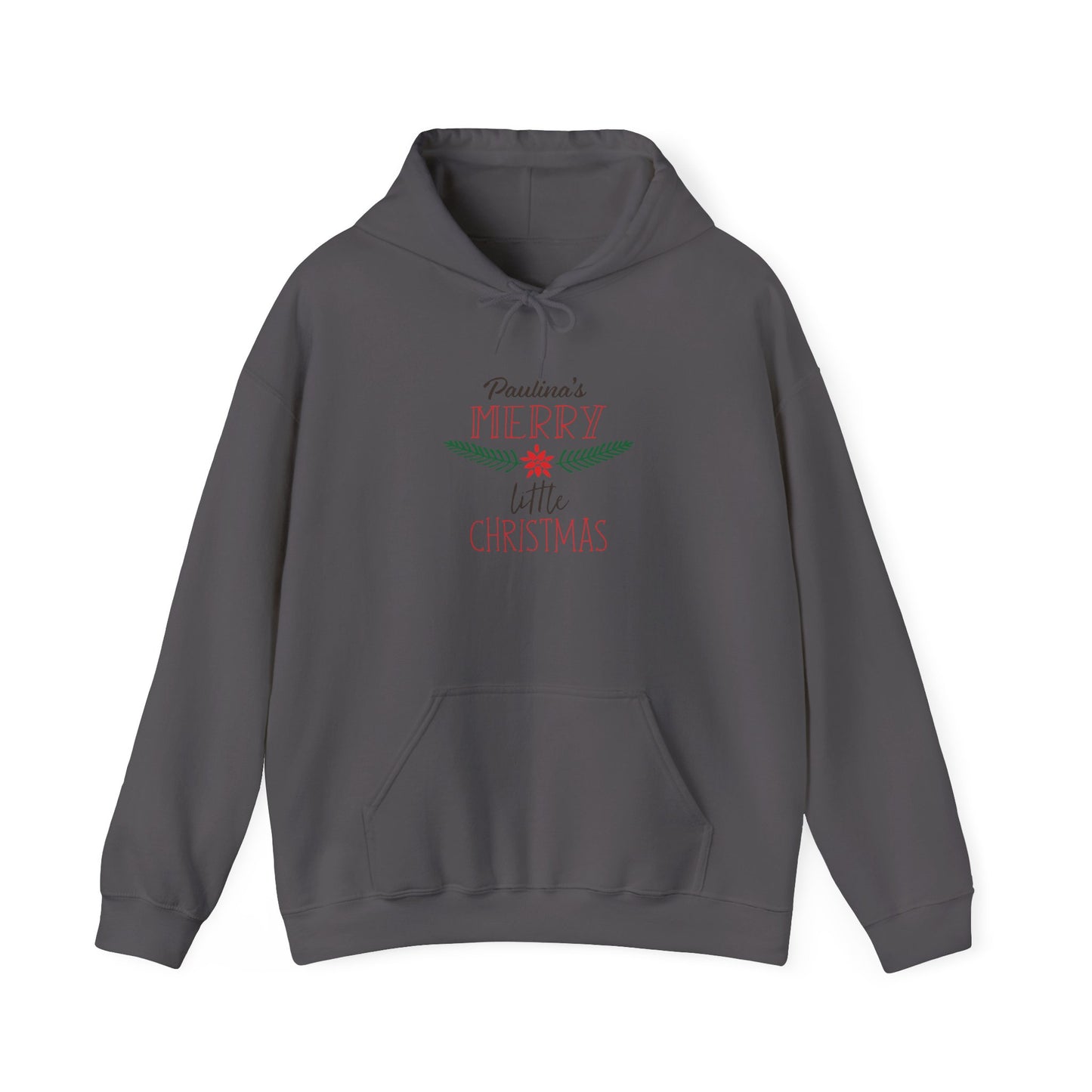 Unisex Heavy Blend Hooded Sweatshirt Christmas Design 2024 - Merry Little Christmas with Custom Name