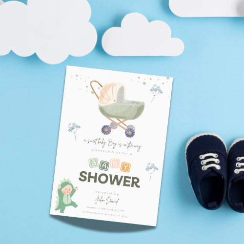Baby Shower Invitation Card Digital Template 1