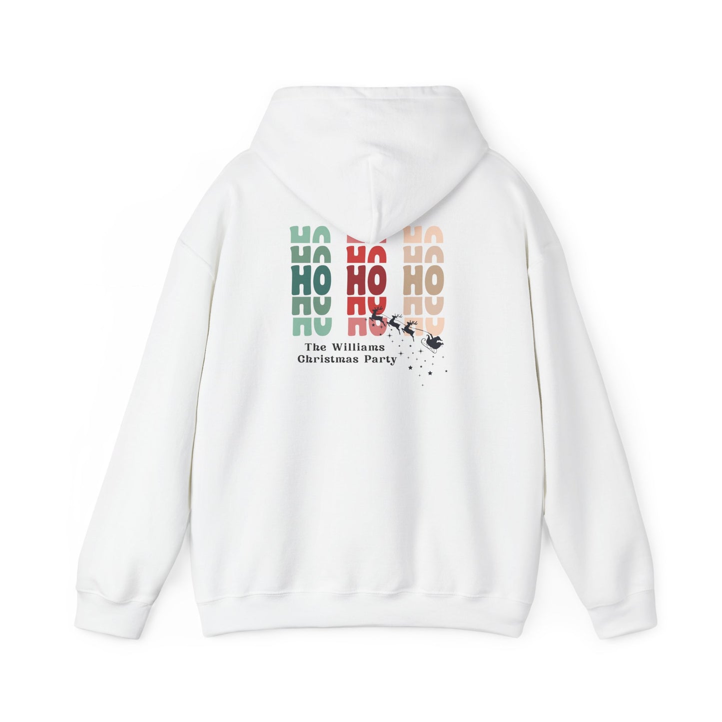 Unisex Heavy Blend Hooded Sweatshirt HO HO HO Christmas 2024 with Custom Name