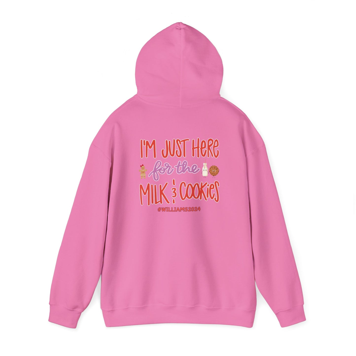 Unisex Heavy Blend Hooded Sweatshirt I'm just Here for the Milk & Cookies Christmas 2024 with Custom Name