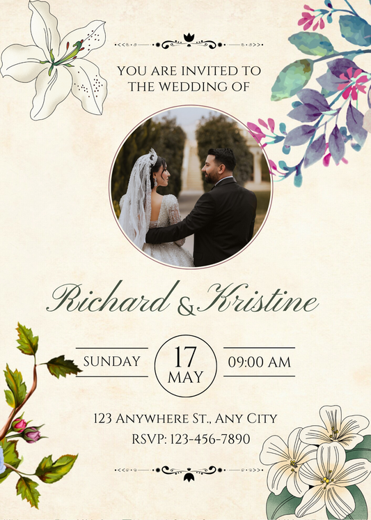 Wedding Invitation Card Digital Template 7