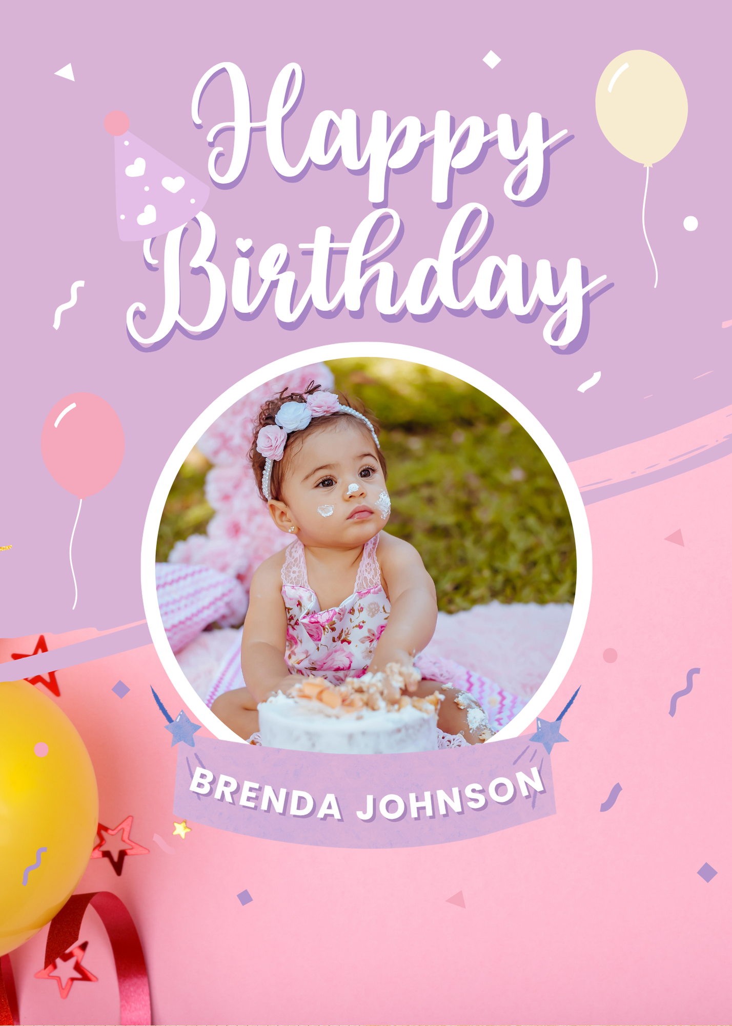 Birthday Card Digital Template 7
